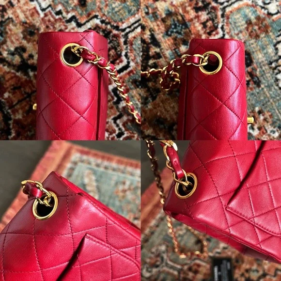 Chanel Classic Vintage Mini Red Square Flap Bag - Picture 8 of 11